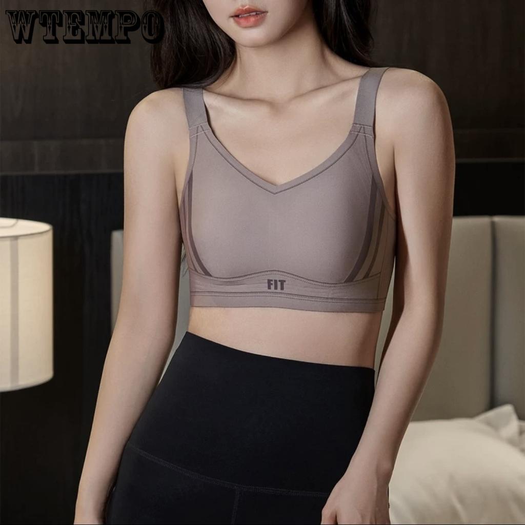 Seamless Gathering Bra Women's Sports Bra with Lift Anti-sagging Full-cup Folding and Thin Lingerie Push Up Bra