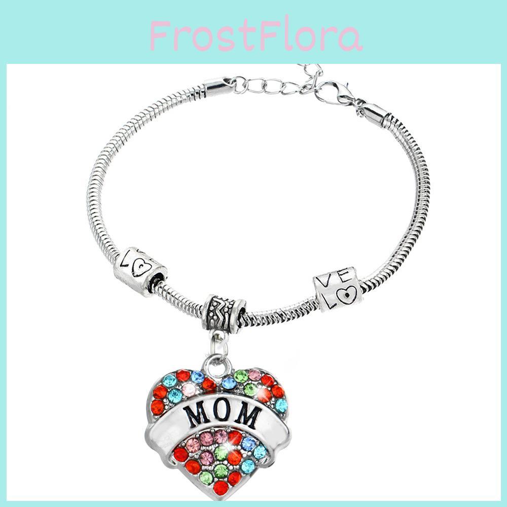 Exquisite Family Members Inlaid Colorful Rhinestone Love Heart Bracelet Gift For Loved Ones