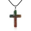1Pc Handmade Carved Cross Natural Stone Pendant Necklace For Women Men Healing Chakra Crystal Charms Choker Jewelry