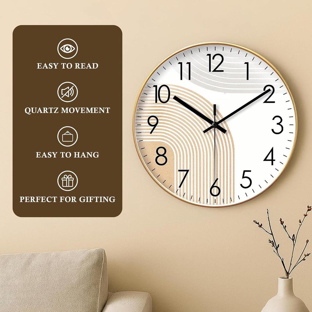 Reloj de Pared de Diseño para Dormitorio Elegante | Reloj de Pared Moderno para Recibidor, Hogar, Oficina, Cocina | Último Lujo Premium Único Cuarzo Elegante Reloj de Pared