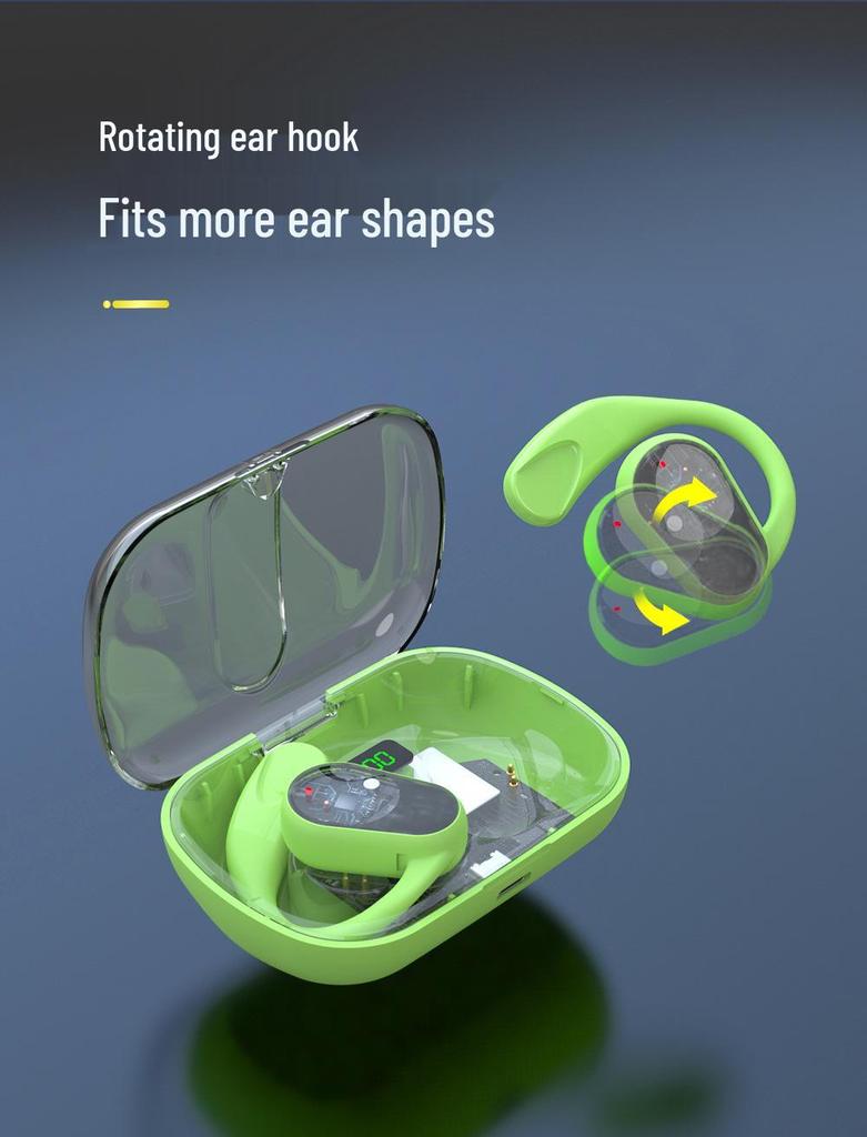 OWS High-End Bone Conduction Bluetooth Headset with Digital Display