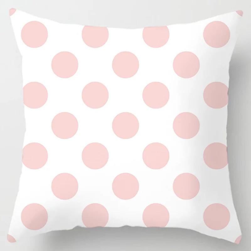 Pink Print Decorative Pillowcase Living Room Office Ornaments Home Pillowcase