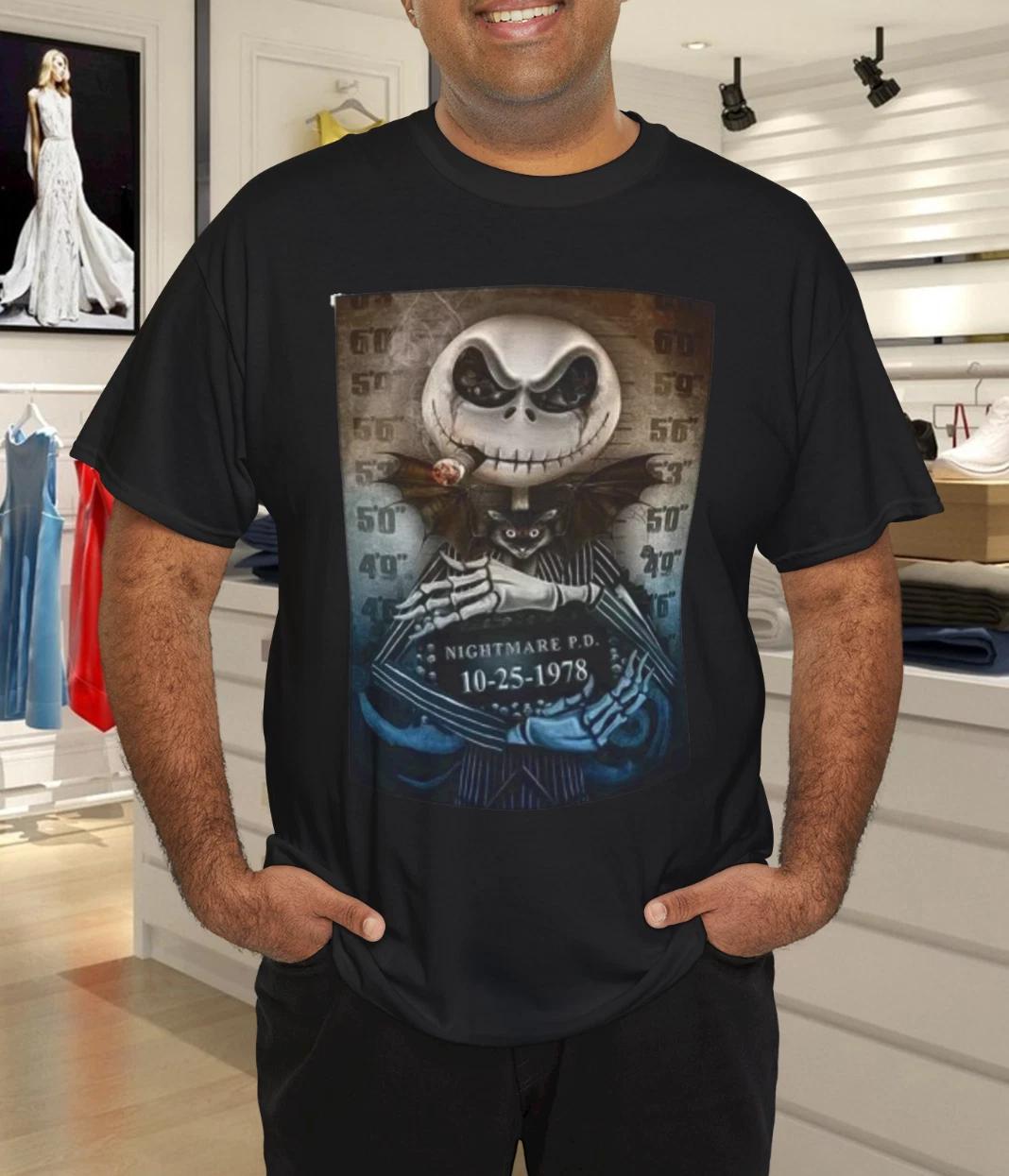 Jack the Pumpkin King Mugshot T-Shirt – Funny Halloween Skeleton Tee 3XL