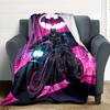 1pc Batman Motorcycle Flannel Throw Blanket - HD Printed Lightweight Soft Warm All-Season Blanket for Sofa, Bed, Travel, Camping 117