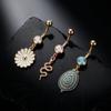 Stainless Steel Dangle Belly Button Rings Cat Sun Skull Navel Piercing Jewelry Women Trendy Cz Crystal Ombligo Body Piercing