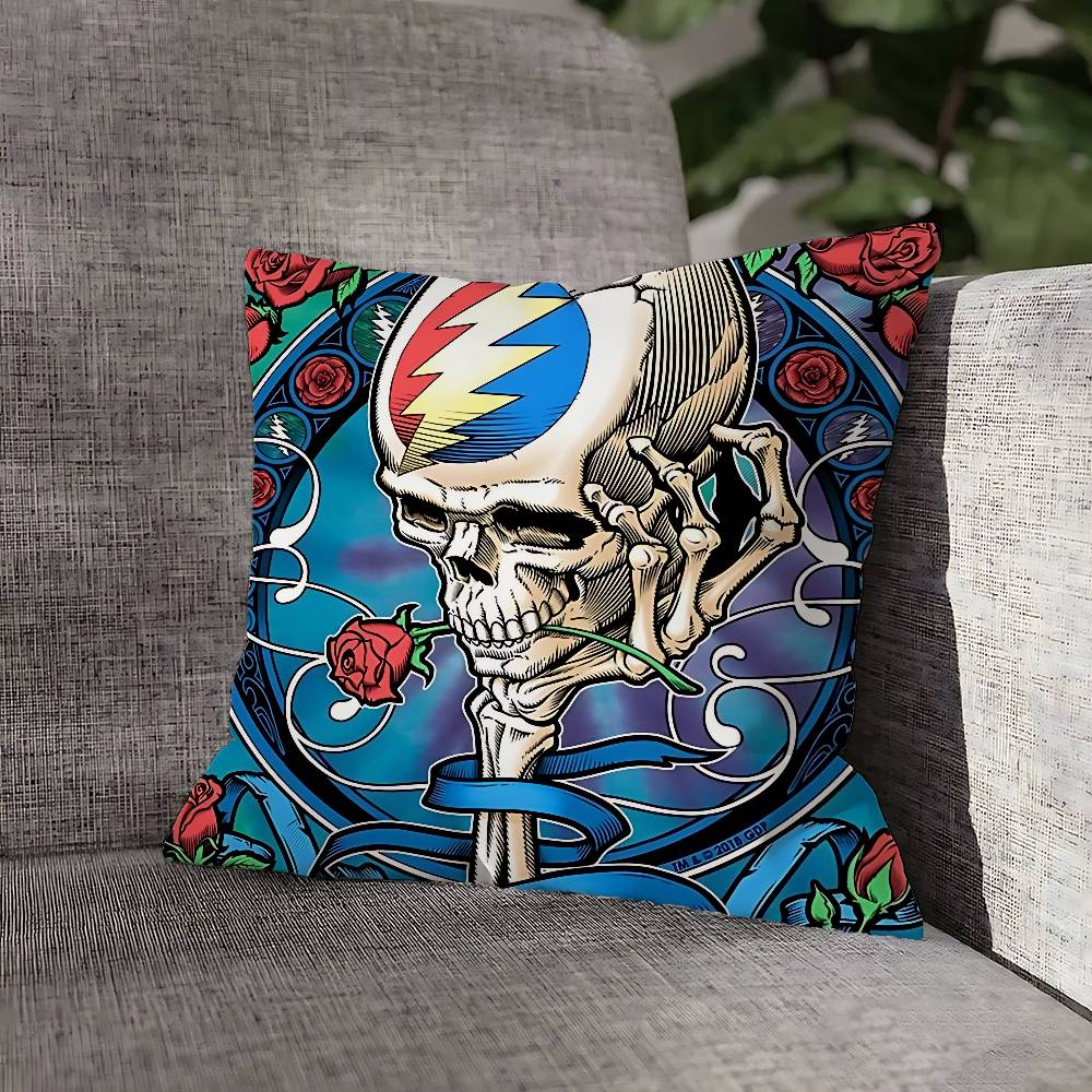 G-Grateful Rock D-Dead Throw Pillow Case For 30x30cm 40x40cm 45x45cm 50x50cm 55x55cm Square Sofa Pillowcase Shell