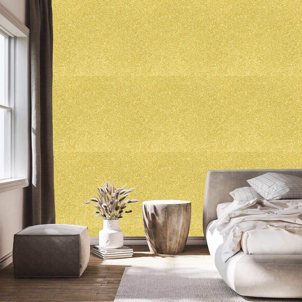 Yellow and cream glitter wallpaper for living room and bedroom 50x1000