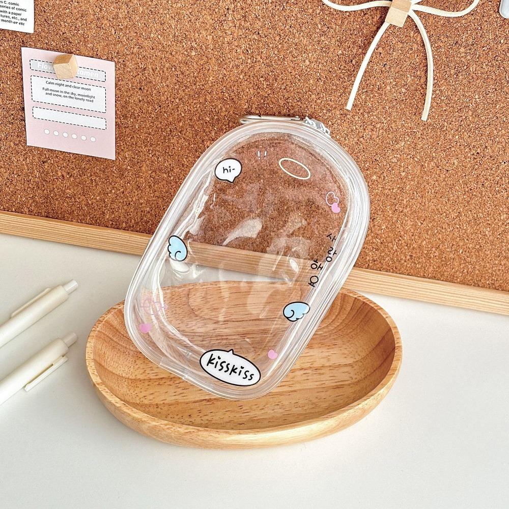New Cute 13cm Plush Doll Out Bag PVC Transparent Storage Case Mini Doll Display Box Portable Data Cable Storage Bag