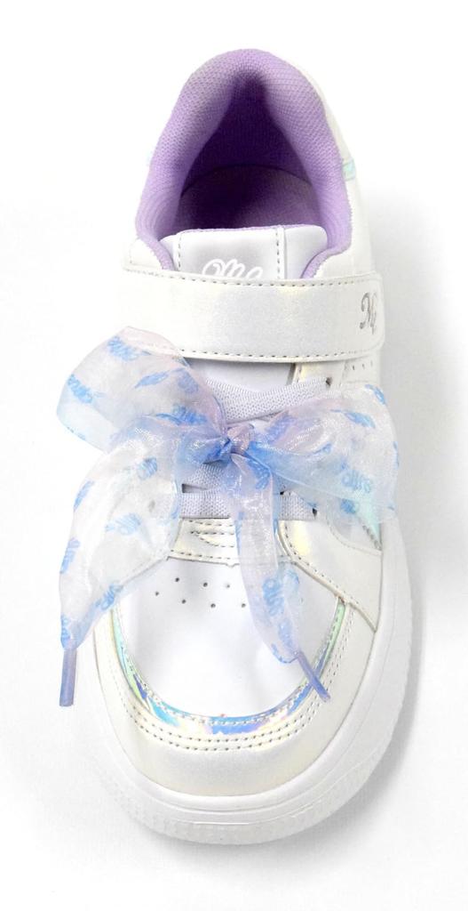 Equal Me Court Stylish and with Elastic and Lace Perfect for Casual and Sports Size Kids' Girls' Sneakers, Cute, Velcro, Straps, Ribbons, School,