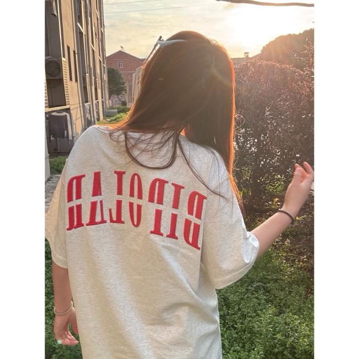 

Женская хлопковая футболка оверсайз серого цвета вереска - Летний трендовый топ с коротким рукавом и принтом в виде букв XXL хизер серый