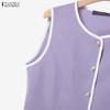 ZANZEA Women Sleeveless Vest Tops and Shorts Summer Two Piece Suit Sets