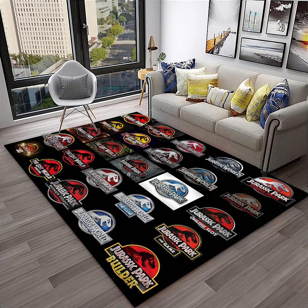 Jurassic Park Dinosaur Cartoon Child Carpet Rug for Home Living Room Bedroom Sofa Doormat Decor,Play Area Rug Non-slip Floor Mat