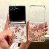 Magnetic Maple Leaf Pattern Phone Case For Samsung Galaxy Z Flip7 FE Flip6 Flip5 Flip7 6 Shockproof Clear Hard PC Folding Cover