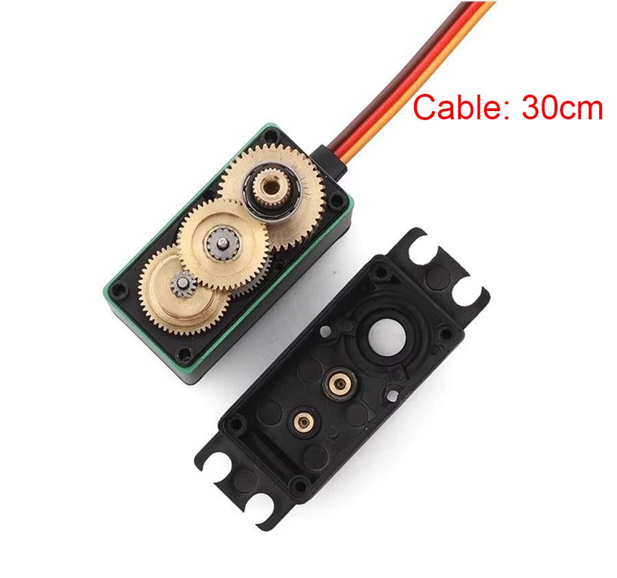 Rcmall 2pcs 25kg High Torque Helical Metal Gear RC Servo, 360° Continuous Rotation, 500-2500usec, for 1/8, 1/10, and 1/12 Scale RC Cars and Robots