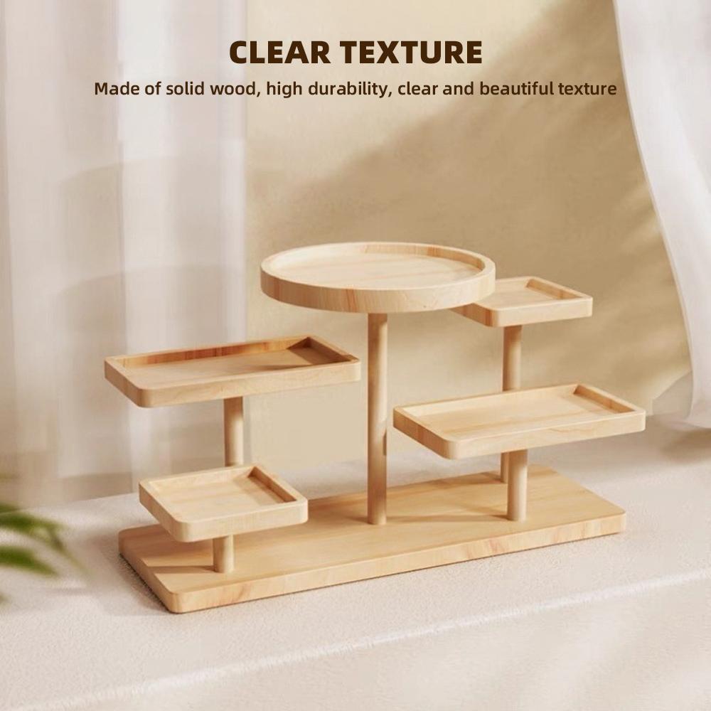 Vielseitiges Leiterregal aus Holz, mehrstufiges Display-Lagerregal, Schmuckständer aus Massivholz, Aufbewahrungsregal für Kosmetikpuppen