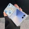 For Samsung Z Flip 7 6 5 4 Case Magnetic For Magsafe Blue and White Flowers Hinged Hard PC Folding Cover For Galaxy Z Flip7 Flip6 Flip5