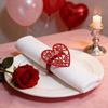 6PCS/Lot Sophisticated Hollow Metal Napkin Holders Crafted As Hearts With Elegant Design For Significant Gatherings