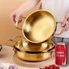 Korean-Style Hot Pot Golden Pot Korean Instant Noodle Pot Stainless Steel Soup Pot Golden Ramen Pot Seafood Pot Household
