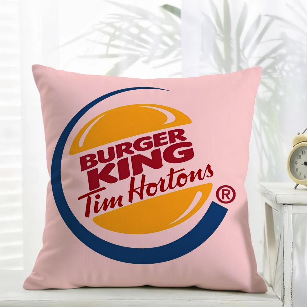 Burger King Cushion Cover Comfort Daily Washable Linen Soft  for Sofa Bed Home Room Decor