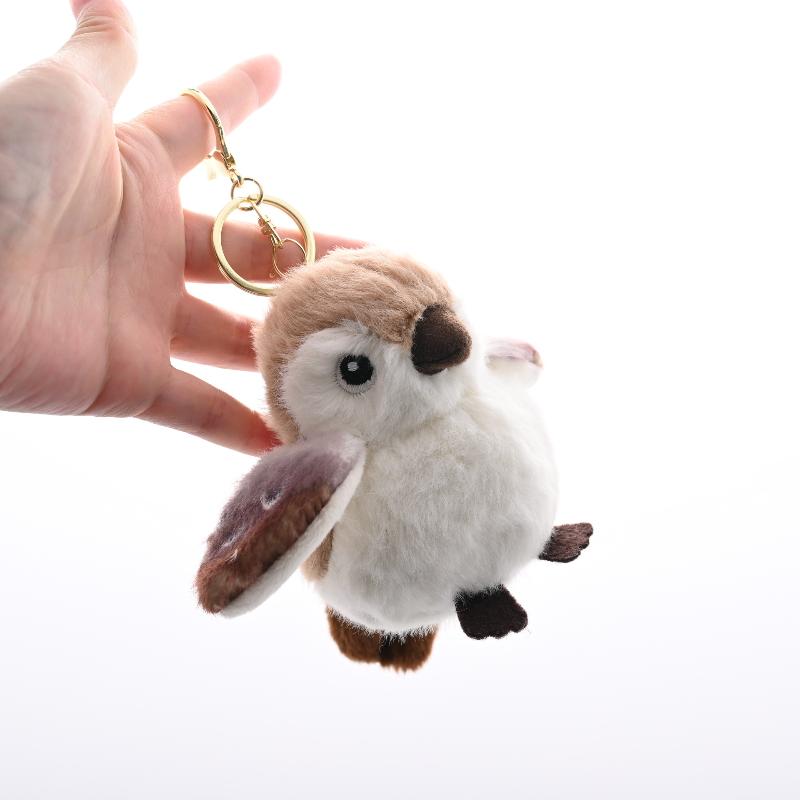 1 Piece Cartoon Chubby Parrot Sparrow School Bag Keychain Cute Bird Plush Pendant Exquisite Birthday Gift Car Decoration