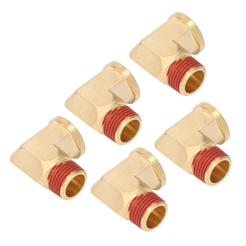 5PCS Elbow Brass Pipe Fitting Solid Brass 1 2in NPT Male To Female 90 Degrees  Pipe Elbow Fitting with Leak Proof
