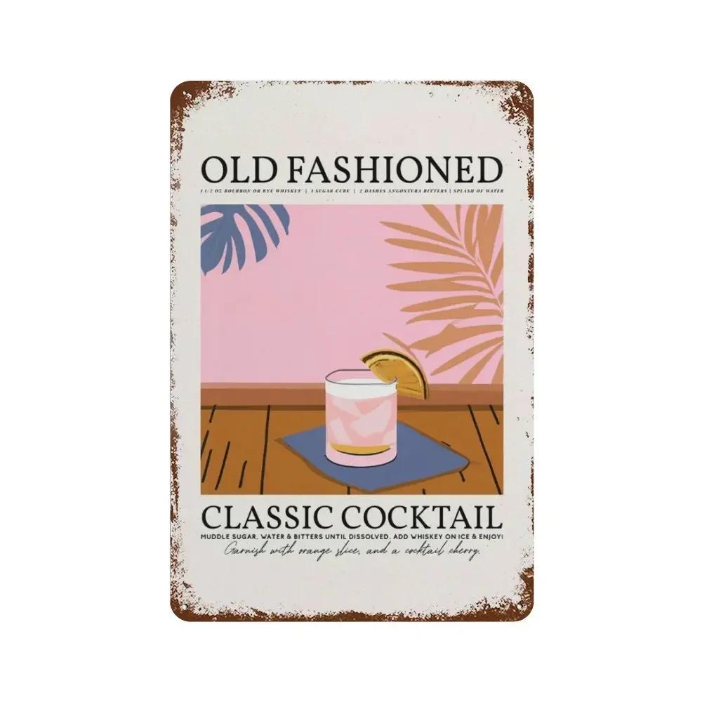 Vintage Fruit Juice Mojito Aperol Spritz Posters and Sangria Drink Negroni Metal Tin Sign Plaque Club Bar Home Decor Wall Pla