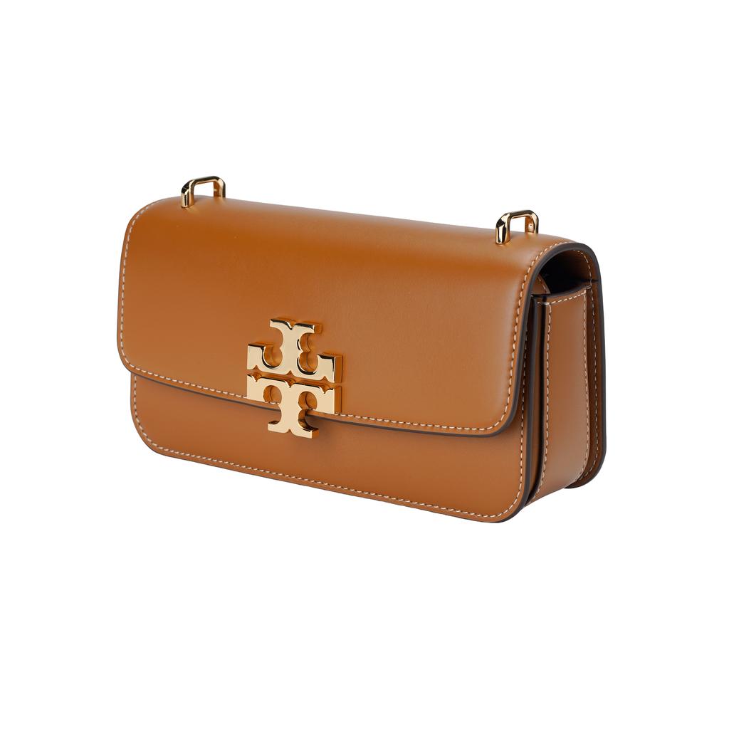 Tory Burch Eleanor Metal Logo Magnetic Snap Flap Rectangular Bag Women Shoulder Bag Brown 158734-200