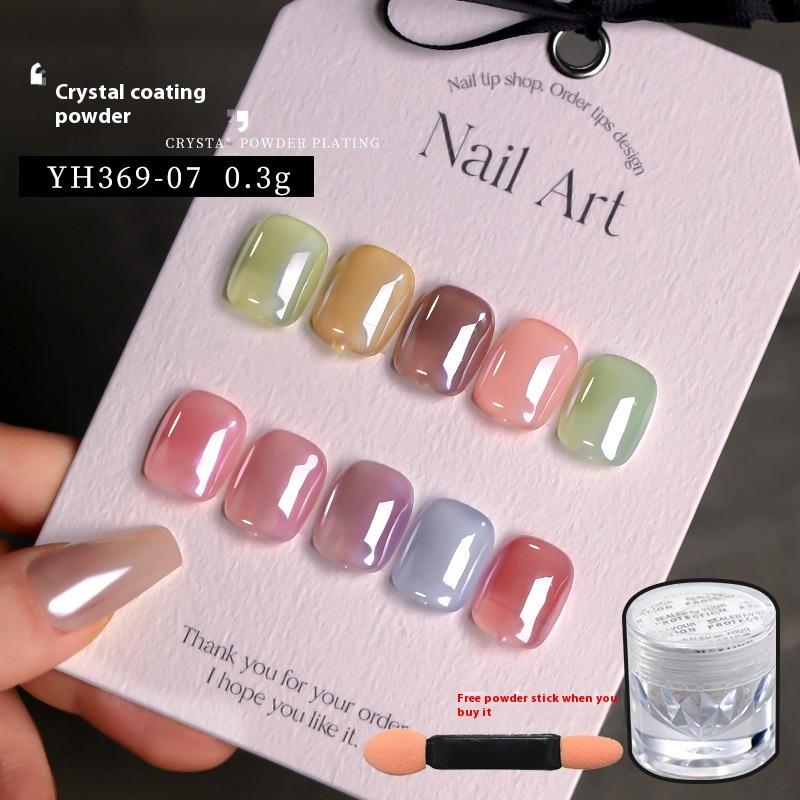 Aurora Pearl Nails Glitter Dust Chrome Moonlight White Rubbing on Powder Shell Mirror Pigment 1 Jar Nail Art Supplies Decoration