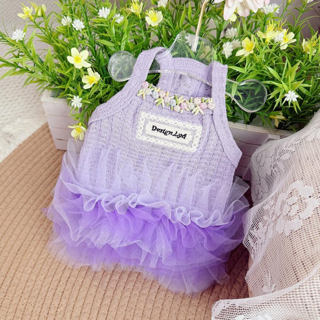 Summer Pet Princess Dress Cat Clothes Spring and Summer Puffy Dress Bichon Teddy Schnauzer Cute Chiffon Dress