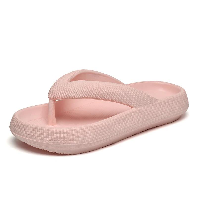 Soft Sole Platform Flip Flops Women 2025 Summer Beach Non Slip Men Slippers Coulple Thick Sole Bathroom Slides Sandals