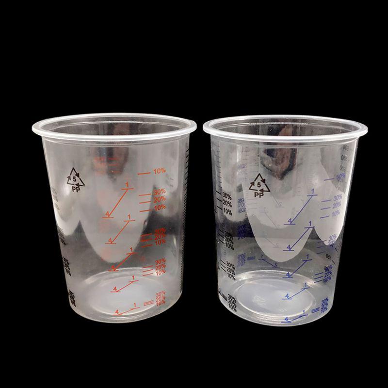 10Pcs Plastic Paint Mixing Cups 600ml Mixing Pot Paint Mixing Calibrated Cup Set