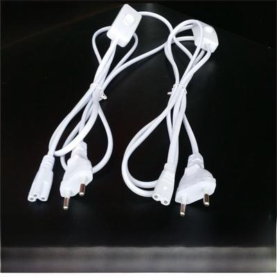 1.8m European Standard Round Plug with Switch for T5/T8 Lamp Bracket
