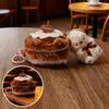 Simulated Chocolate Cake Plush Stuffed Toys Kawaii Cake Nest Doll Pendant Keychain Decoration Creative Gifts For Kids Friends