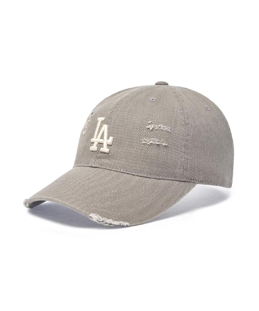 Emelbi Damaged Washed Unstructured Ball Cap La (Grey)