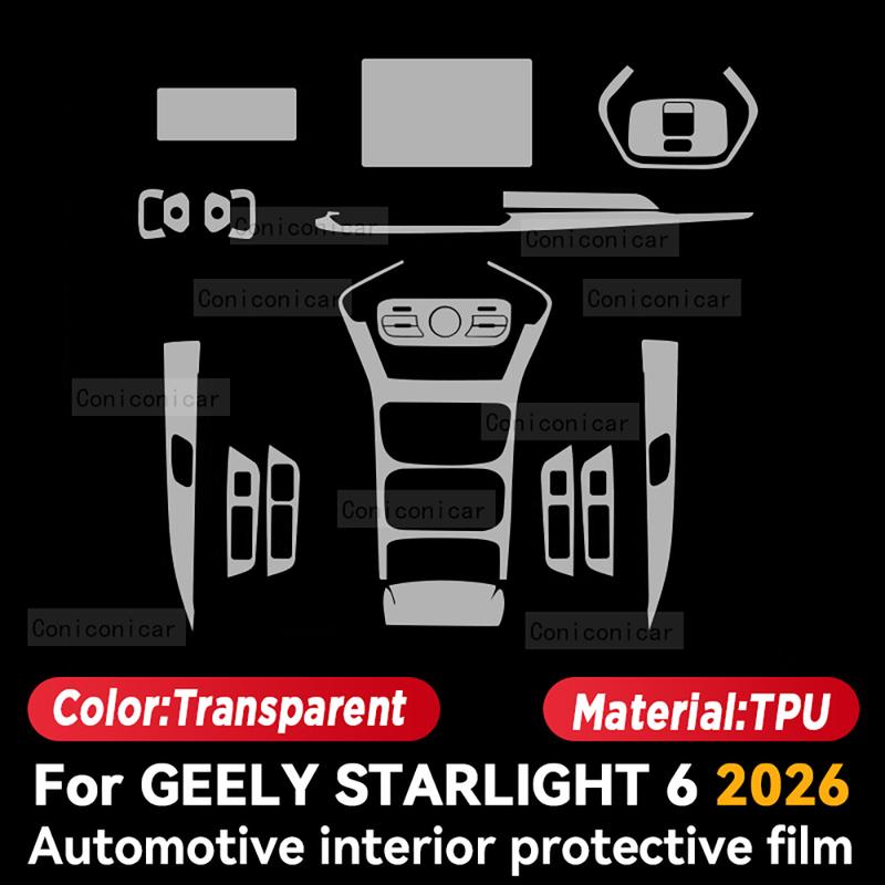 For GEELY Starlight 6 2026 Car Interior Protection Anti-Scratch Film trument Center Control Navigation Screen Accessories