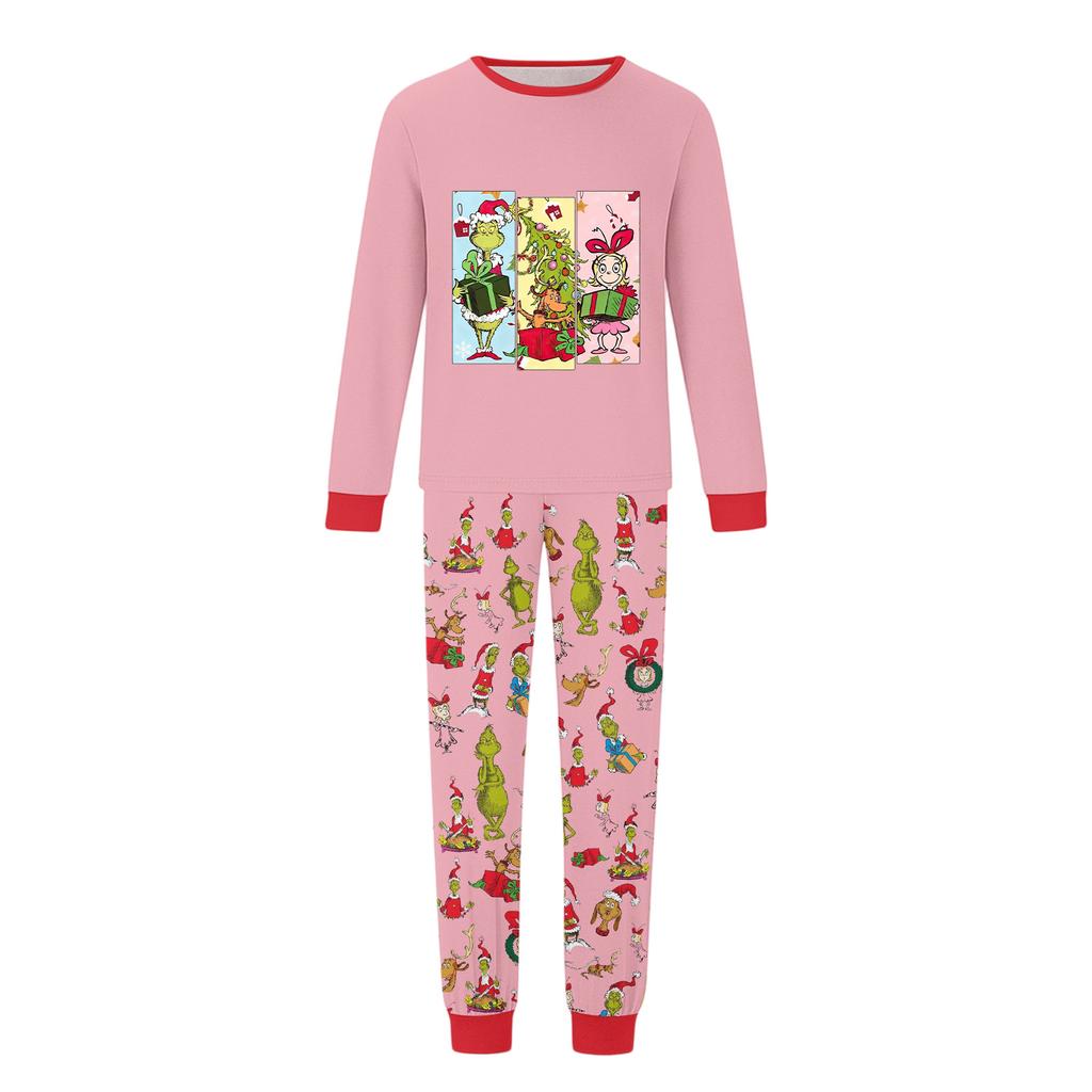 Christmas Prints Family Matching Long Sleeve Tops+Parhts Set Family Matching Sets