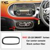 Center Console Panel Black Carbon Fiber Car Interior Sticker Suitable for Mercedes-Benz Smart Fortwo 453 LHD 2015-2018