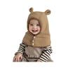 2 In 1 Toddler Winter Hat Balaclava Windproof Warm Fleece Baby Hooded Scarf with Ear for Toddlers Boys Girls