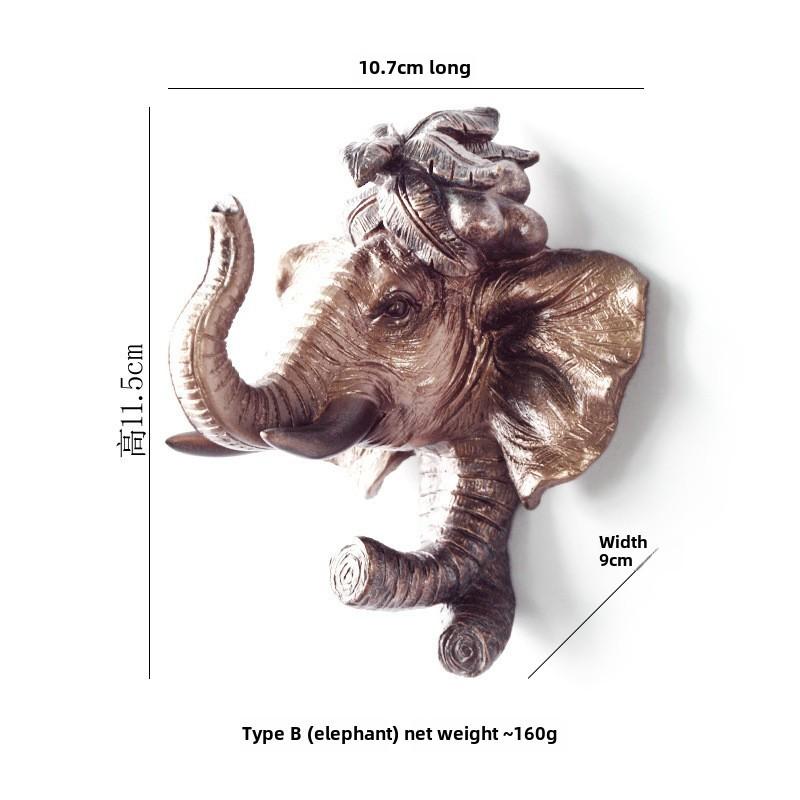 Wall Head Animal Hook Resin Decorative Hanger For Home Bedroom Office Decor