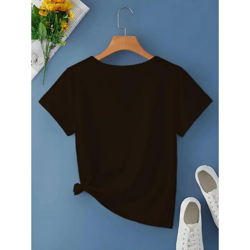 3D Printed Women's V-neck T-shirt with Kitten Pattern Versatile Summer Fresh Women's Edition T-shirt Breathable Machine Washed Outdoor Top