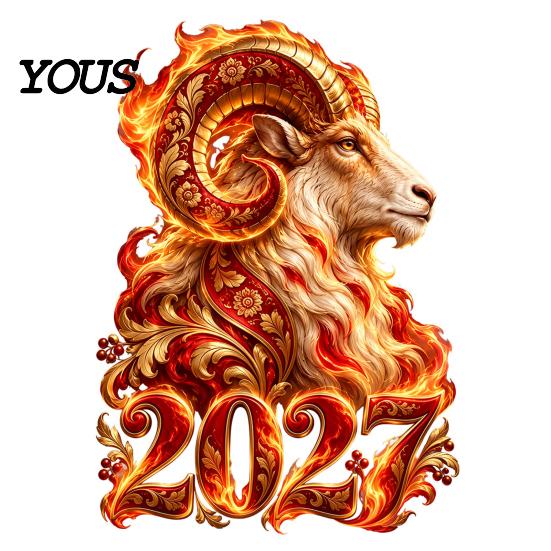 Store Window Ornaments 2027 Zodiac Sheep Static Clings, Red Russian New Year Glass Decals, Seasonal Decals Reusable No Residue Stickers for Home Shop