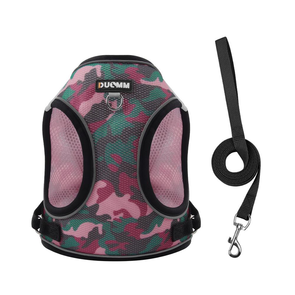 Dog leash New vest-type pet Bichon Teddy reflective and breathable dog leash Small dog chest strap