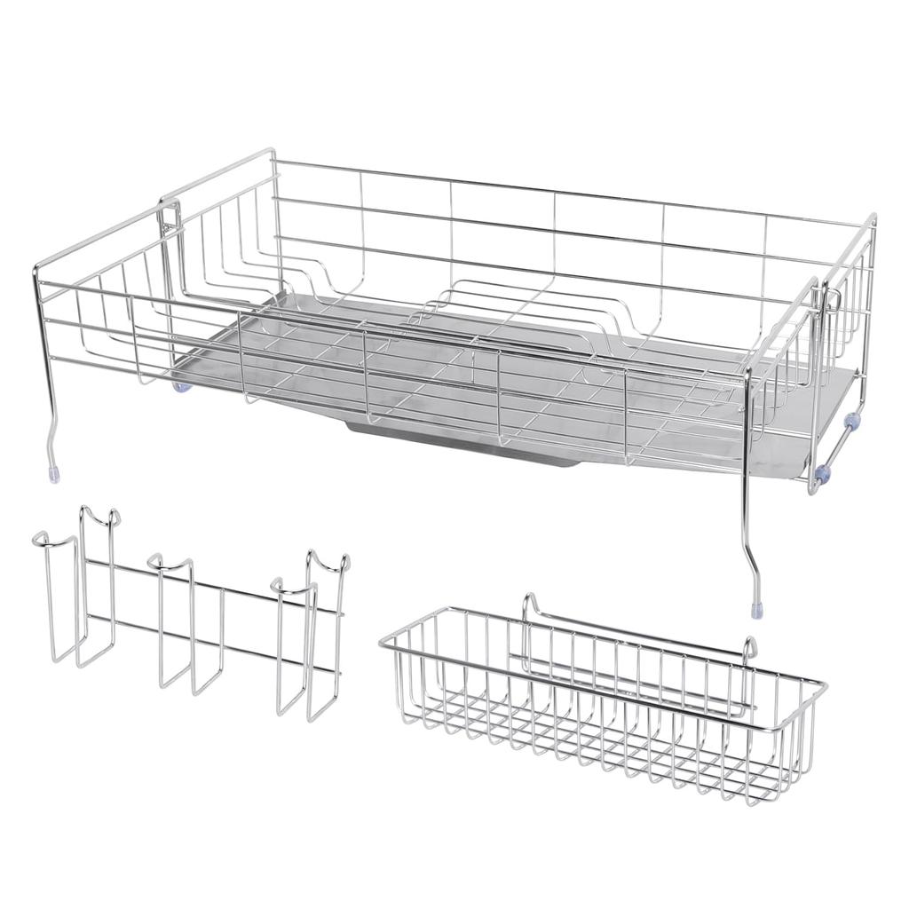 BITTOP Expandable Dish Fits in the Sink Slim Dish Sliding Wire Stainless Depth Width x Height Dish Small Item Glass Stand Automatic Water Draining