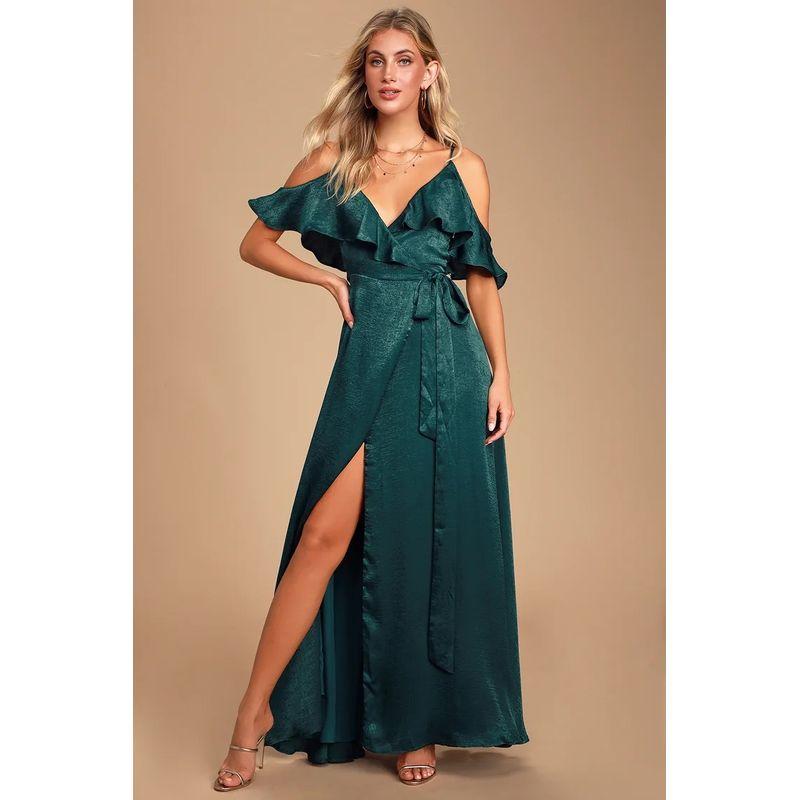 

Export Legal System Lu Jia Affordable Luxury Style Tea Break Dress One-Piece Niche Style Sweet Mori Fairy Dress Lotus Leaf Dress Dark green M