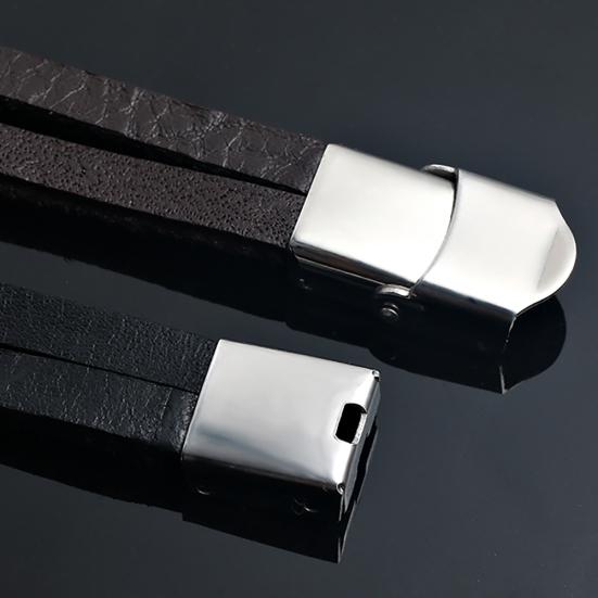 Vintage menn Tai Chi Yin Yang kunstskinn lås armbånd armbånd smykker gave