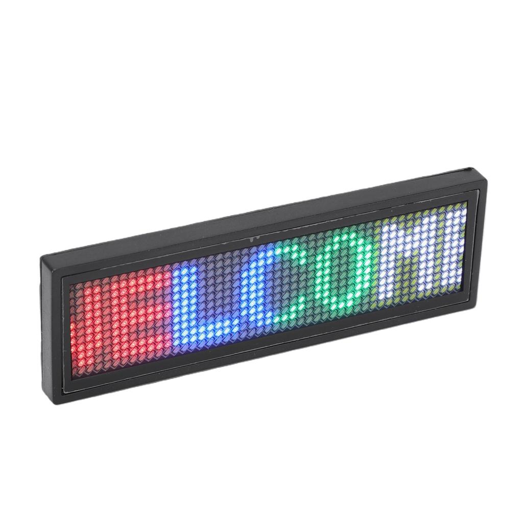 Color LED Name Badge 12x48 Pixels APP Control Programmable Name Sign Reusable Price Tag for Restaurant Store Exhibition