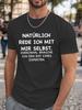 T-Shirt Y2k German Text T Black/White