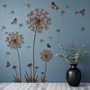 2 Sheets Dandelion Wildflower Wall Decals Peel And Stick Floral Butterflies Wall Stickers