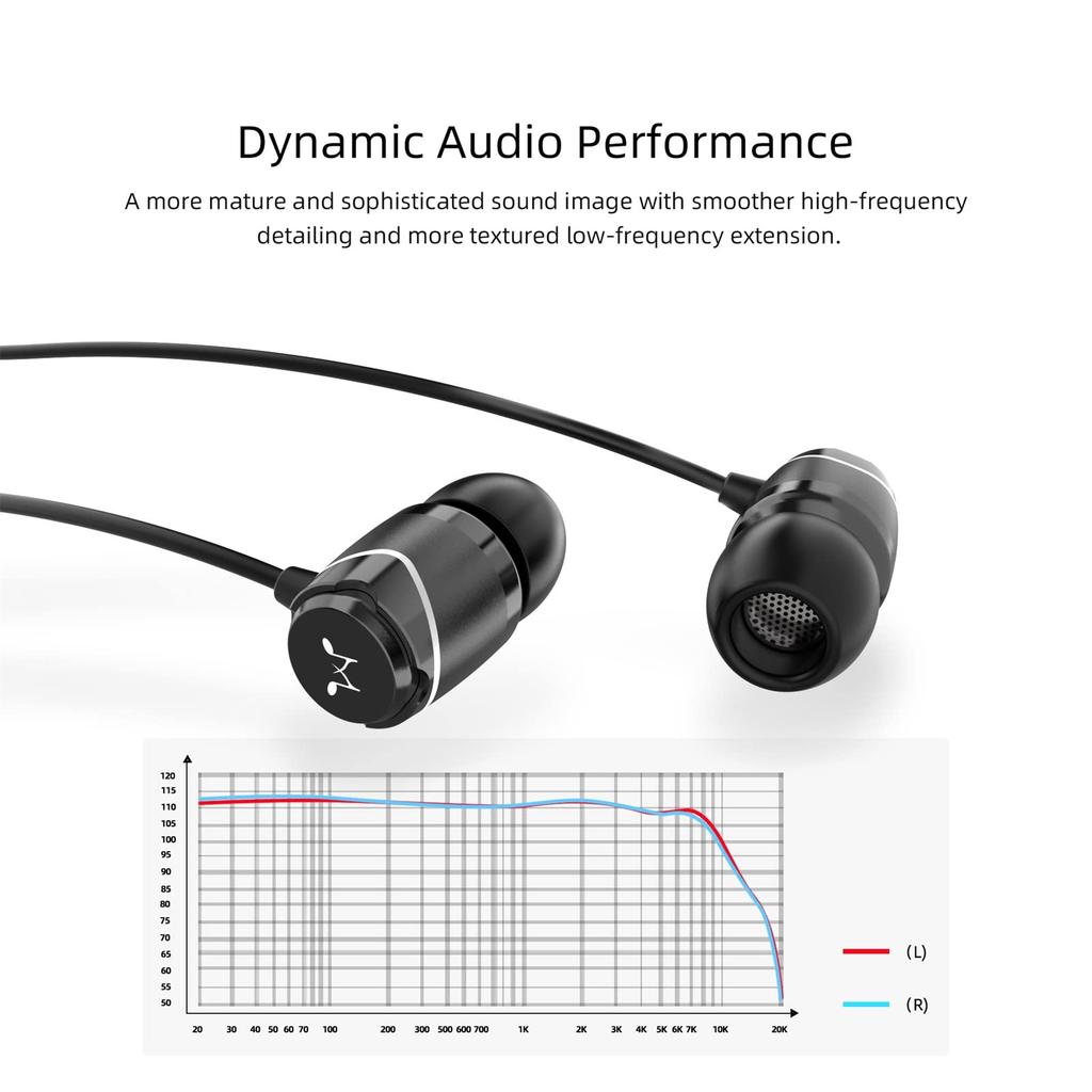 SoundMAGIC E11D Stereo Koptelefoon met 10mm Metalen HiFi USB-C In-Ear Drivers, Behuizing, L-vormige Stekker, In-line Controller, Geluid, Zwart.