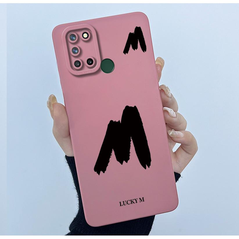 Casing For Realme 7i 7 i RMX2103 Realme C17 RMX2101 Phone Case Lucky Initial Letter Silicone Matte Soft Shockproof Bumper Cover